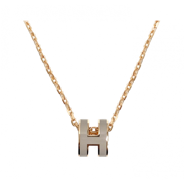 [에르메스] H147992FO55 미니 팝아슈 펜던트 마론글라세 로즈 골드 체인목걸이